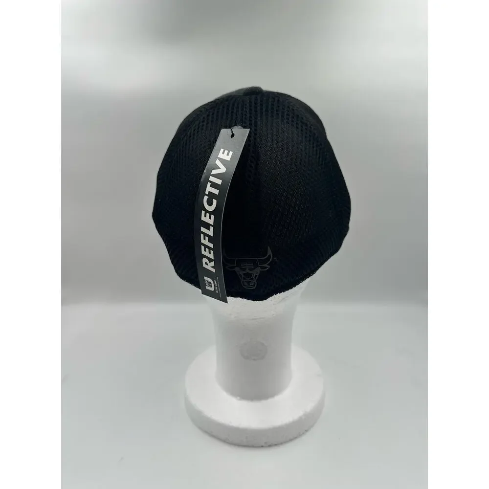 Chicago Bulls NBA Ultra Game Mens Black Hat Cap Flex Fit Reflective NWT